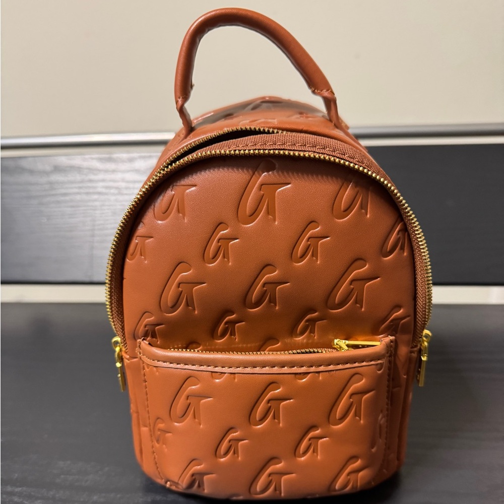 Glamaholic Brown Embossed Mini Backpack